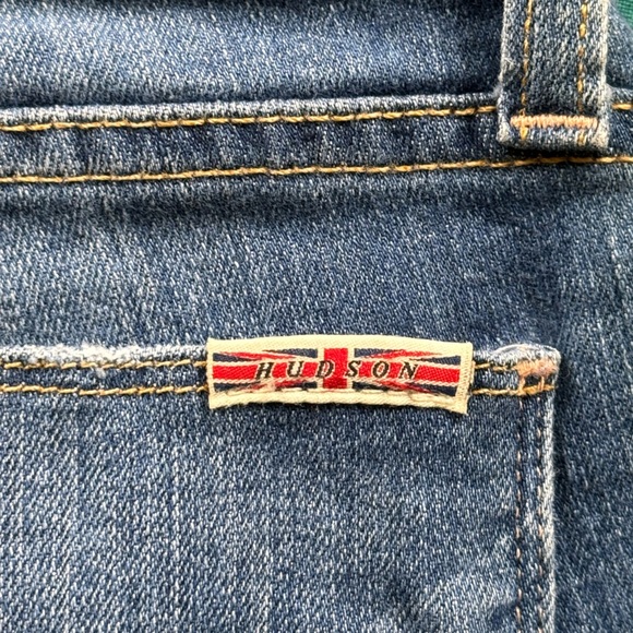 HUDSON Krista Super Skinny Crop Woman’s Blue Distressed Zip Up Jeans Size 25 - Picture 7 of 8